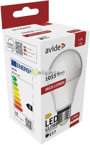 LED Globe A60 9.5W E27 EW 2700K