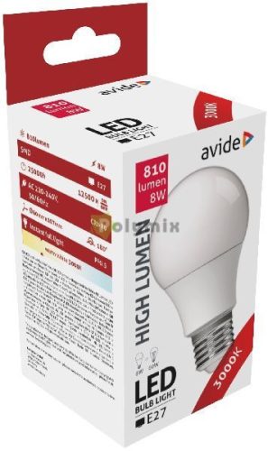 LED Globe A60 8W E27 WW 3000K