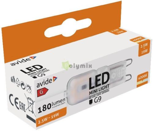 LED 2.5W G9 NW 4000K fekvő