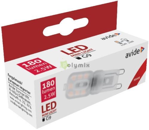 LED 2.5W G9 WW 3000K fekvő