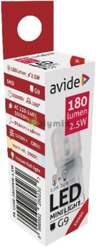 LED 2.5W G9 WW 3000K