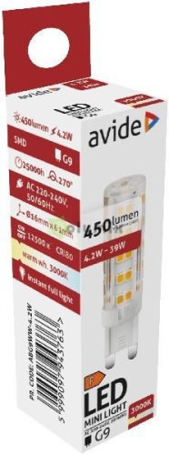 LED 4.2W G9 WW 3000K