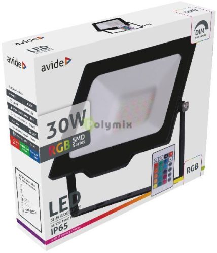 LED Reflektor Slim SMD 30W RGB IR távirányítóval