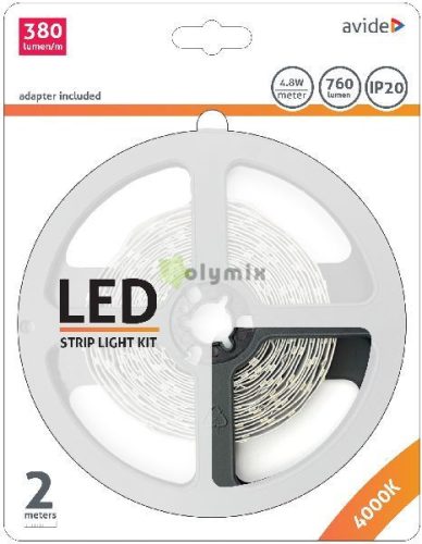 LED Szalag Bliszter 12V 4.8W SMD2835 60LED 4000K IP20 2m