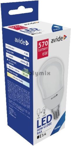 LED Globe Mini B45 6W E14 CW 6400K