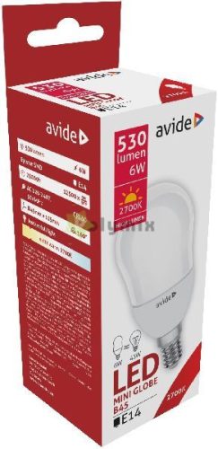 LED Globe Mini B45 6W E14 EW 2700K
