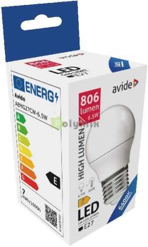 LED Globe Mini G45 6.5W E27 CW 6400K