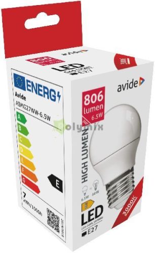 LED Globe Mini G45 6.5W E27 WW 3000K
