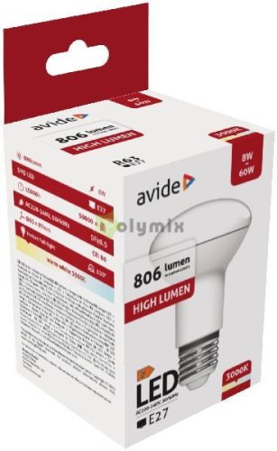 LED R63 8W E27 WW 3000K