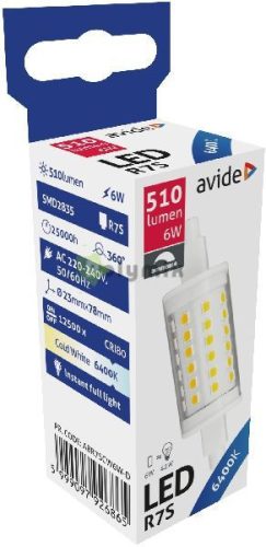 LED 6W R7S 23x78mm CW 6400K Dimmelhető