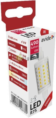 LED 6W R7S 23x78mm WW 3000K Dimmelhető