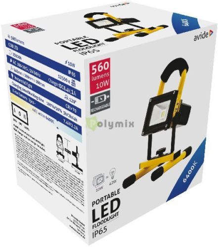 LED Reflektor Akkumulátoros 10W CW 6400K