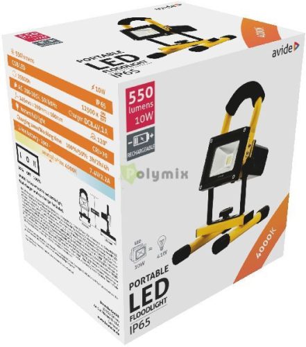LED Reflektor Akkumulátoros 10W NW 4000K