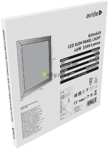 LED Slim Panel 622x622x10mm 45W WW 3000K