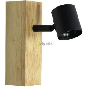 Fali Lámpa Madeline 1xE27 Foglalattal Fa/Fekete