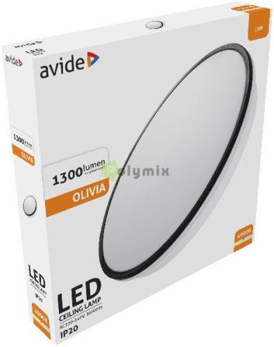 LED Mennyezeti Lámpa Olivia Fekete 15W 280*42mm NW 4000K