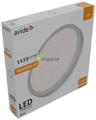 LED Mennyezeti Lámpa Pandora V2 Csillagos Ezüst 15W 280*40mm NW 4000K