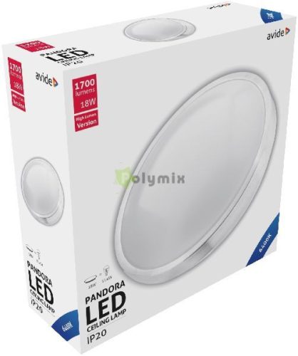 LED Mennyezeti Lámpa Pandora (Alu) 18W 330*100mm CW 6400K