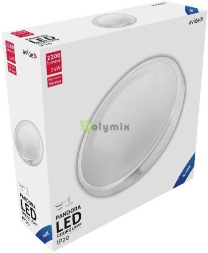 LED Mennyezeti Lámpa Pandora (Alu) 24W 380*110mm CW 6400K