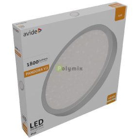   LED Mennyezeti Lámpa Pandora V2 Csillagos Ezüst 24W 380*50mm NW 4000K