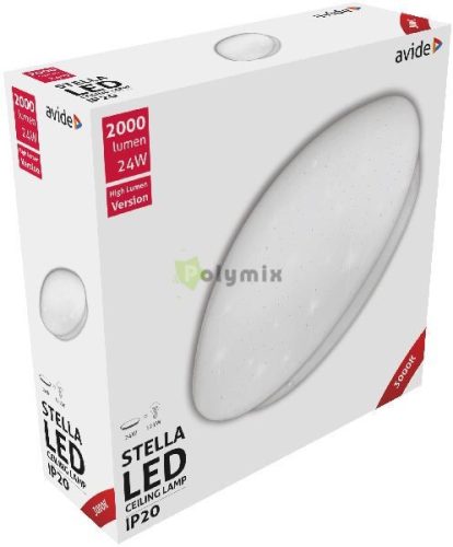 LED Mennyezeti Lámpa Stella (Csillagos) 24W 380*110mm WW 3000K