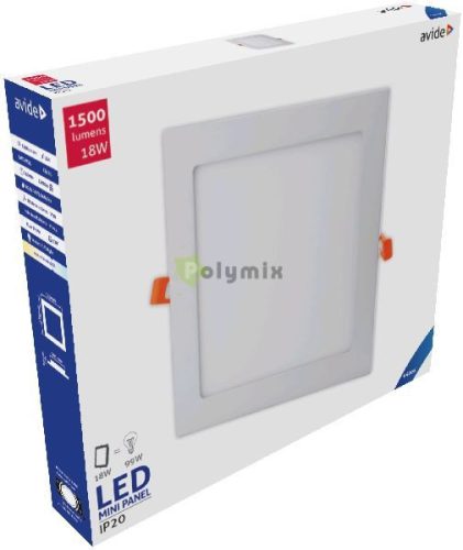 LED Beépíthető Négyzetes Mennyezeti Lámpa ALU 18W CW 6400K