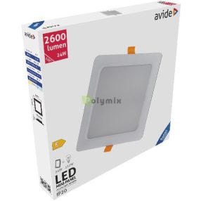   LED Beépíthető Négyzetes Mennyezeti Lámpa Műanyag 24W CW 6400K
