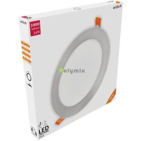   LED Beépíthető Kerek Mennyezeti Lámpa ALU Szatén Nikkel 24W NW 4000K