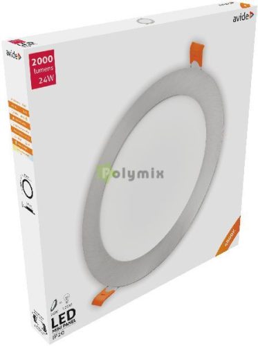 LED Beépíthető Kerek Mennyezeti Lámpa ALU Szatén Nikkel 24W NW 4000K
