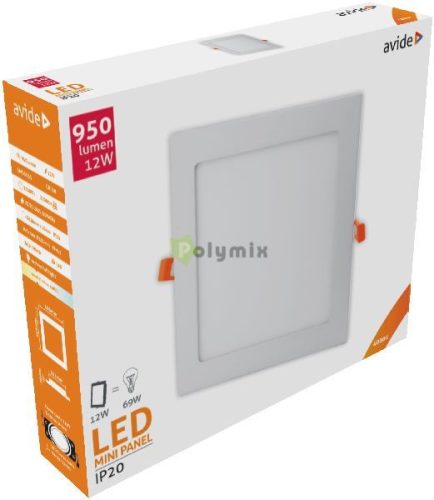 LED Beépíthető Négyzetes Mennyezeti Lámpa ALU 12W NW 4000K