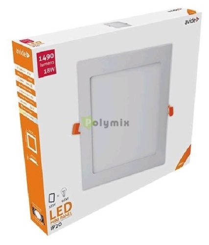 LED Beépíthető Négyzetes Mennyezeti Lámpa ALU 18W NW 4000K