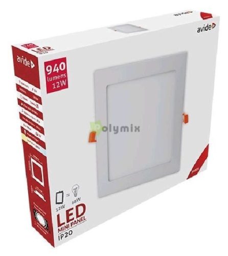 LED Beépíthető Négyzetes Mennyezeti Lámpa ALU 12W WW 3000K