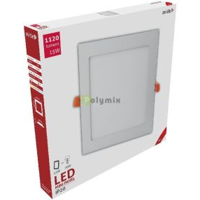   LED Beépíthető Négyzetes Mennyezeti Lámpa ALU 15W WW 3000K