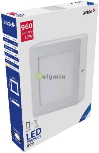 LED Falra Szerelhető Négyzetes Mennyezeti Lámpa ALU 12W CW 6400K