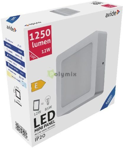LED Falra Szerelhető Négyzetes Mennyezeti Lámpa Műanyag 12W CW 6400K