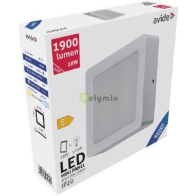   LED Falra Szerelhető Négyzetes Mennyezeti Lámpa Műanyag 18W CW 6400K