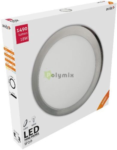 LED Falra Szerelhető Kerek Mennyezeti Lámpa ALU Szatén Nikkel 18W NW 4000K