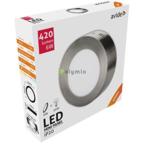   LED Falra Szerelhető Kerek Mennyezeti Lámpa ALU Szatén Nikkel 6W NW 4000K