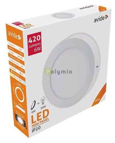 LED Falra Szerelhető Kerek Mennyezeti Lámpa ALU 6W NW 4000K