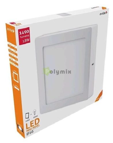 LED Falra Szerelhető Négyzetes Mennyezeti Lámpa ALU 18W NW 4000K