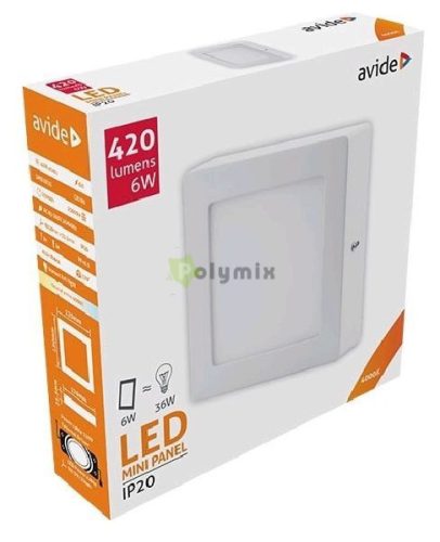 LED Falra Szerelhető Négyzetes Mennyezeti Lámpa ALU 6W NW 4000K