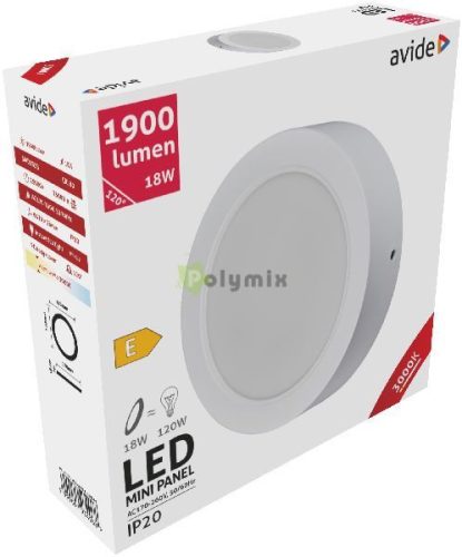 LED Falra Szerelhető Kerek Mennyezeti Lámpa Műanyag 18W WW 3000K