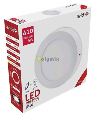 LED Falra Szerelhető Kerek Mennyezeti Lámpa ALU 6W WW 3000K
