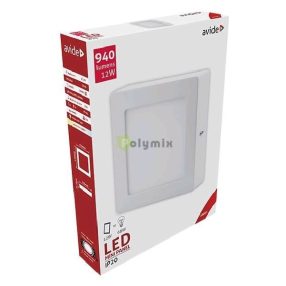   LED Falra Szerelhető Négyzetes Mennyezeti Lámpa ALU 12W WW 3000K