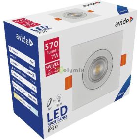 LED Beépíthető Spot 38° Négyzetes 7W CW 6400K