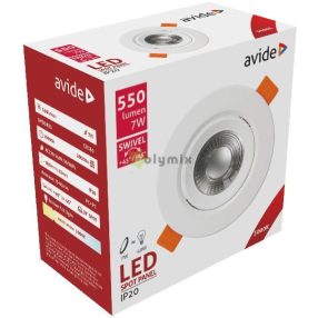 LED Beépíthető Spot 38° Kerek 7W WW 3000K