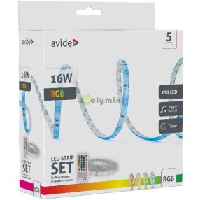   LED Szalag Bliszter 12V 16W RGB 5m Zene vezérlés + IR távirányító