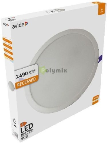 LED Beépíthető Kerek Mennyezeti Lámpa Műanyag 24W NW 4000K