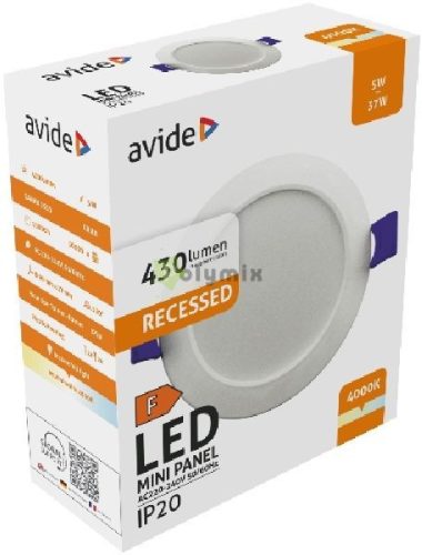 LED Beépíthető Kerek Mennyezeti Lámpa Műanyag 5W NW 4000K