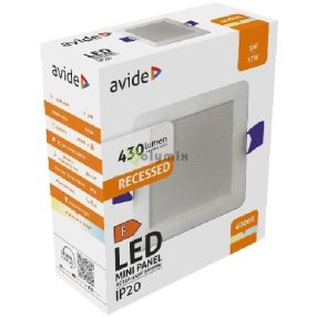   LED Beépíthető Négyzetes Mennyezeti Lámpa Műanyag 5W NW 4000K